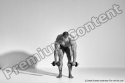 Underwear Man White Moving poses Muscular Short Brown Dynamic poses Academic